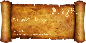 Matyé Éva névjegykártya